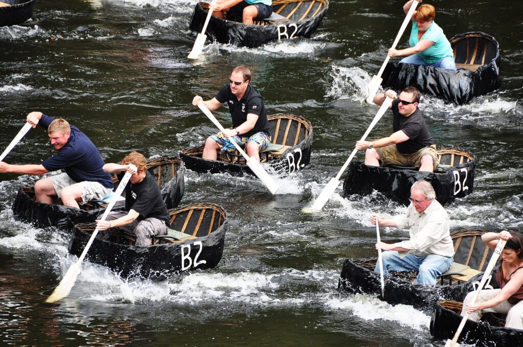 Coracle Racing on the Teifi